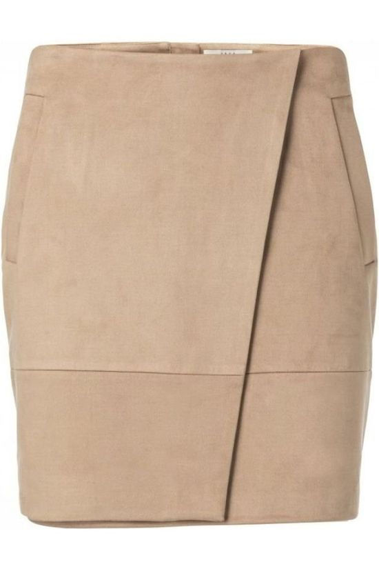 Yaya Jupe Suedine Mini Sand Brown