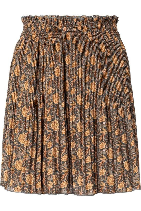 Yaya Jupe With Pleats Dark Brown/Ass. Flower