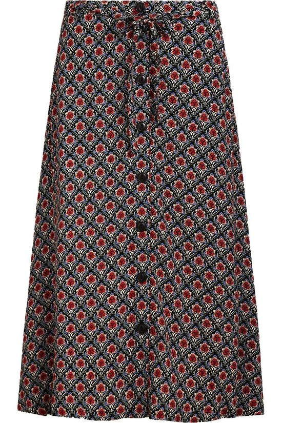 King Louie Rok Juno Button Skirt Palmer Black/Red