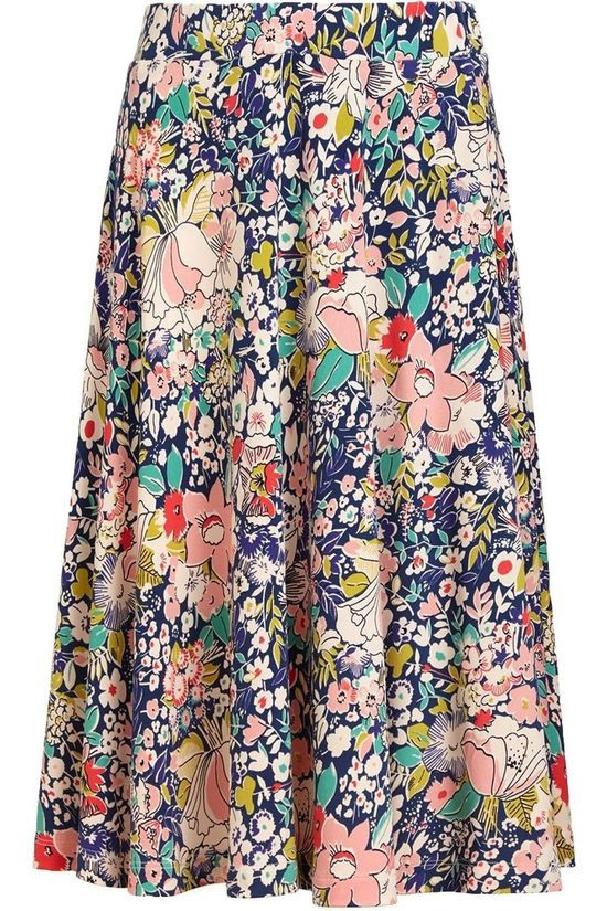 King Louie Jupe Circle Skirt Capitola Royal Blue/Ass. Flower