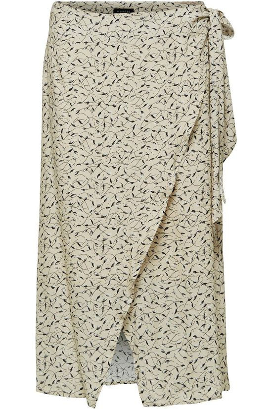 Selected Rok Slfeve-Minora Mw Midi Wrap Ecru/Black