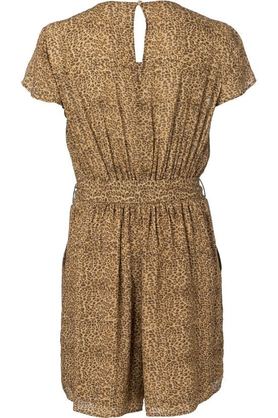 Yaya Combinaisoned Playsuit With Animal Print Dark Brown/Ass. Geometric