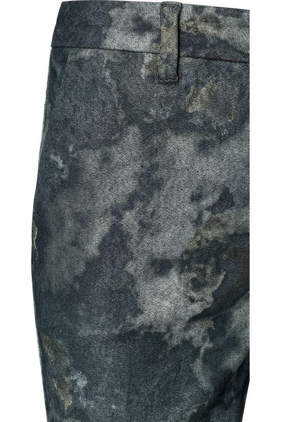 Yaya Pantalon Printed Stretch mid brown/dark green