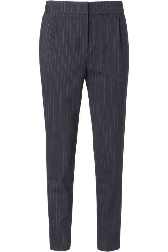 Yaya Broek Pinstripe Relaxed dark blue/off white