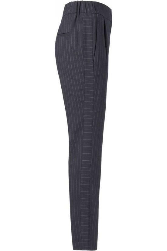 Yaya Broek Pinstripe Relaxed dark blue/off white