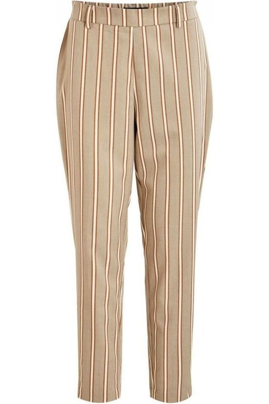 Object Broek Amanda Hw Light Grey/Camel Brown