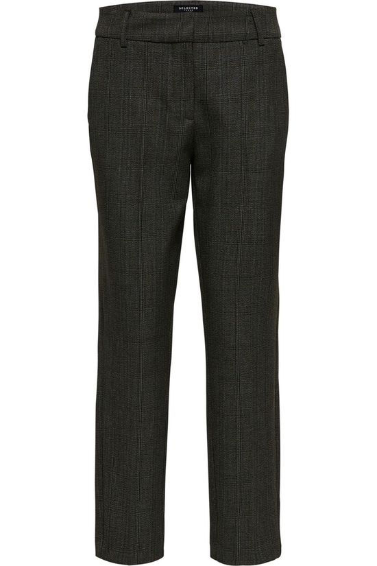 Selected Broek Slfria Mw Cropped Mb Check B Navy Blue