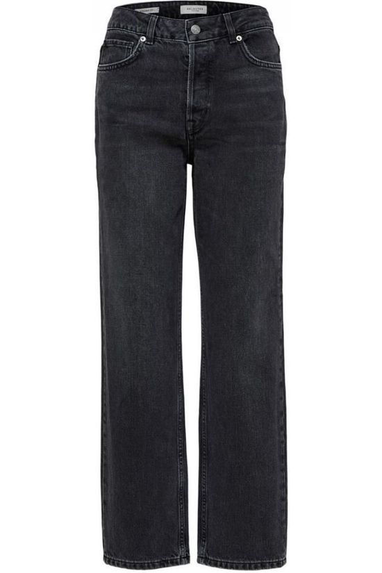 Selected Jeans kate High Waist Straight Grey Stone Black/Dark Grey