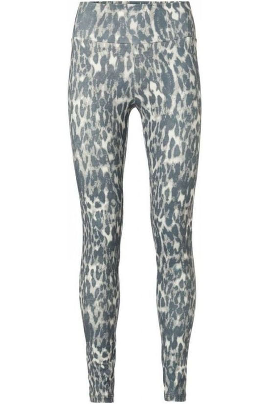Yaya Legging Stretch Large Waistband Mid Grey/Sand Brown