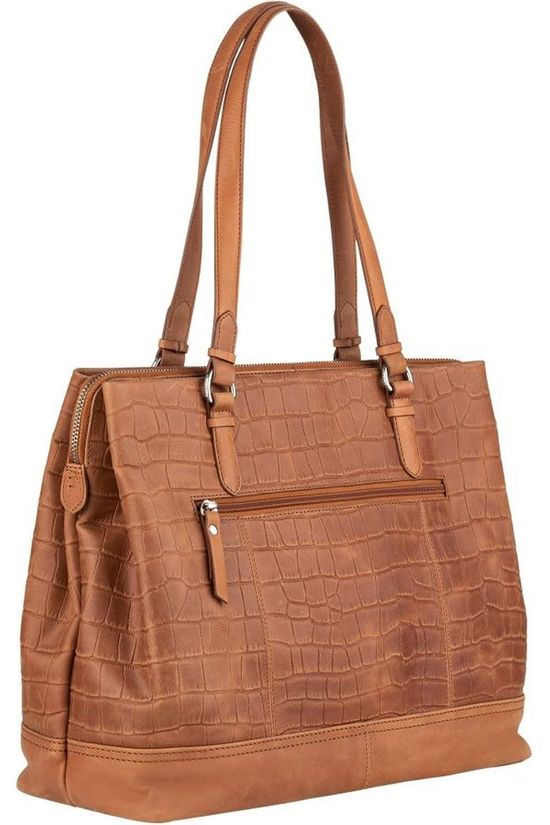 Burkely Tas Croco Caia Handbag M Camel Brown