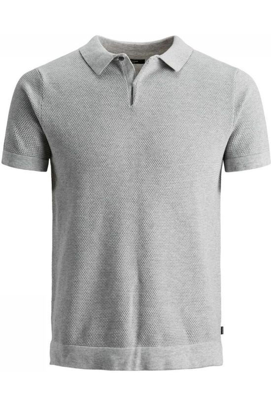 Premium Polo Jprcaveknit light grey