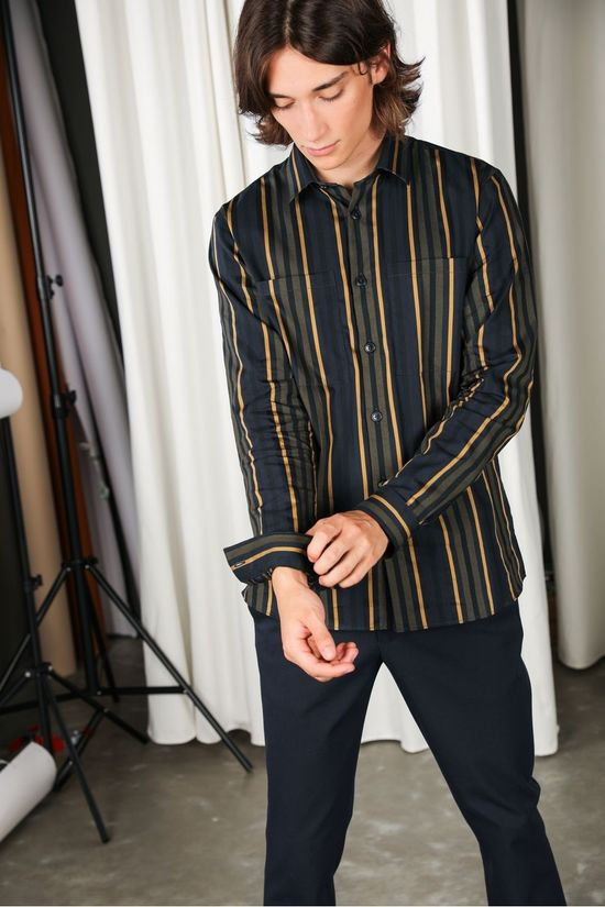 Matinique Hemd Mauti dark blue/dark yellow