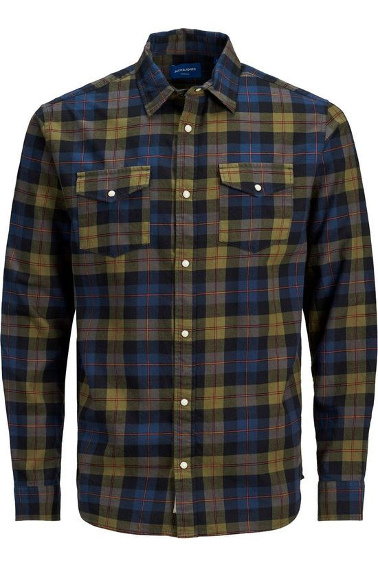 Jack & Jones Hemd orkeanu Shirt Ls mid khaki/mid blue
