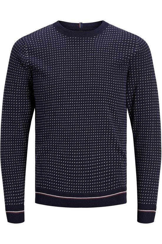 Premium Trui casper Crew Dark Blue/Ass. Geometric
