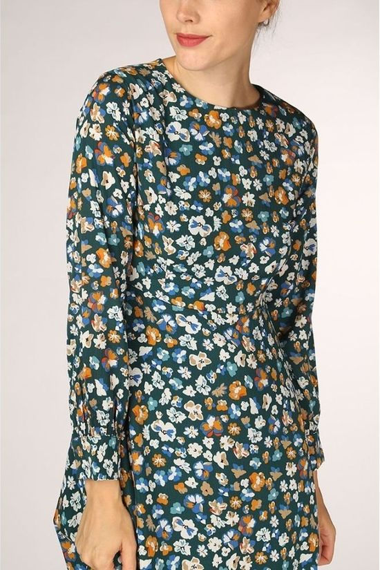 Sugarhill Boutique Jurk Samira Carnaby Street Floral Camel Brown/Ass. Flower