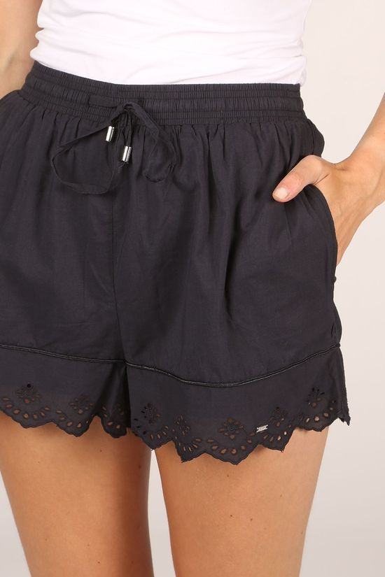 Superdry Lace Broderie Short Navy Blue