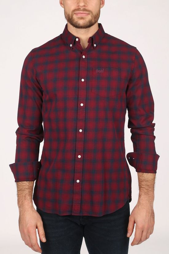 Superdry Hemd Classic London B.D. Bordeaux / Maroon/Dark Blue