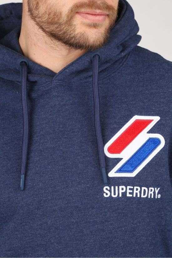 Superdry Pull Sportstyle Applique Hood dark blue