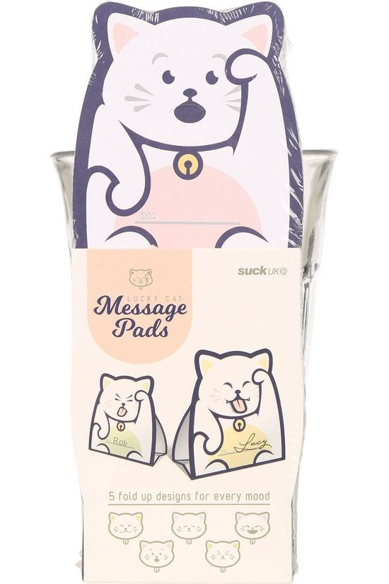 Suck UK Lucky Cat Message pads White/Assorted / Mixed