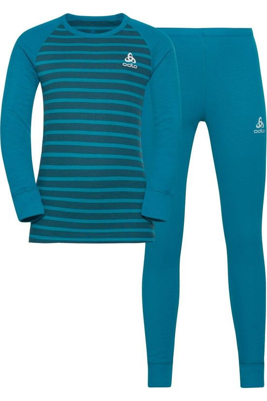 Odlo Pantalon Set Active Warm Eco Petrol/Stripes