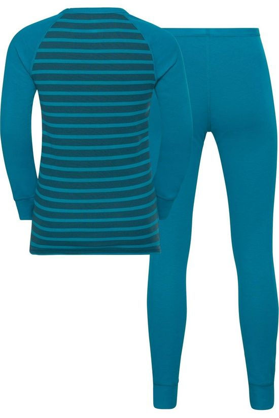 Odlo Pantalon Set Active Warm Eco Petrol/Stripes