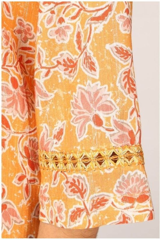 Terre Bleue Blouse Deauville Orange/Ass. Flower