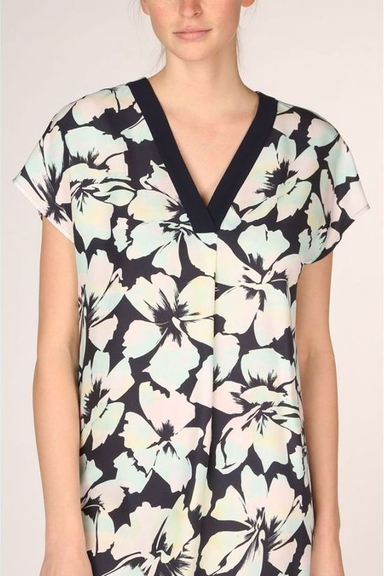 Terre Bleue Robe Shanya Navy Blue/Ass. Flower