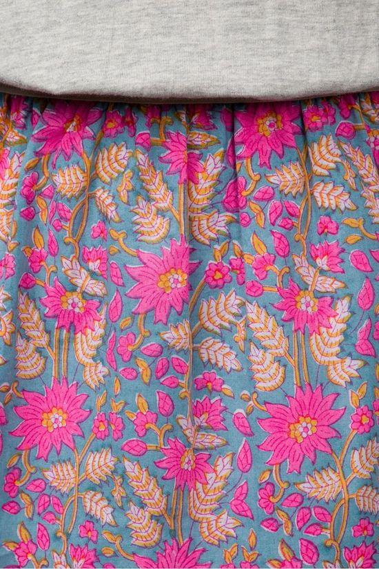 AO76 Jurk Jersey Flower Light Grey Marle/Ass. Flower