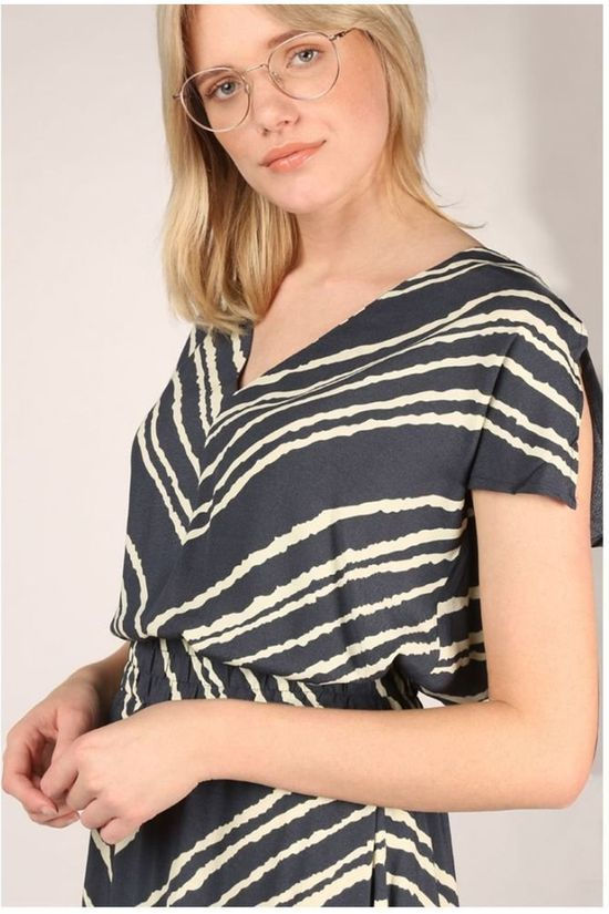 CKS Dames Blouse Pixie Petrol/Off White