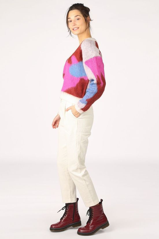 CKS Femmes Pull Kristi Off White/Fuchsia