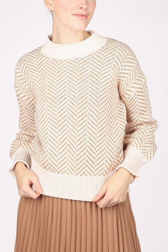 CKS Dames Trui Korinna Off White/Sand Brown