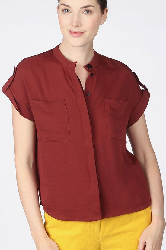 CKS Femmes Chemise Robertia Bordeaux / Maroon