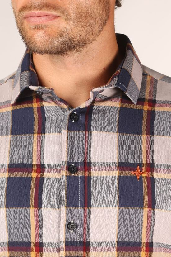 Haze & Finn Hemd Regular Fit Urban Check dark blue/rust