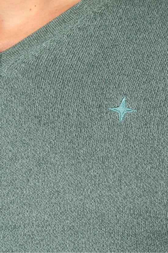 Haze & Finn Pull Knit V Neck mid green