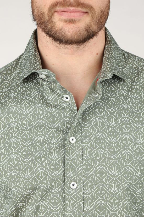 Haze & Finn Hemd Mc15-0100-25 Light Khaki/Ass. Geometric