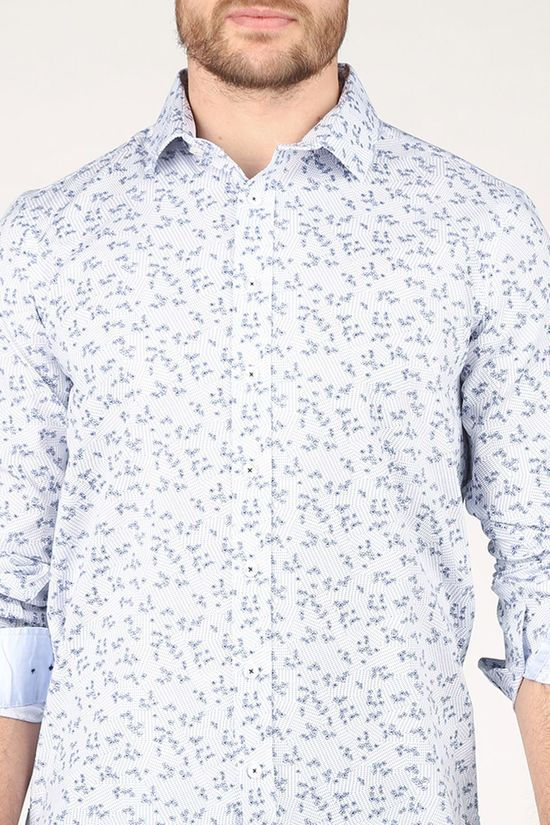 Haze & Finn Hemd Mc15-0100-41 White/Ass. Flower