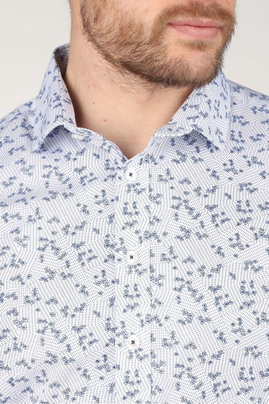 Haze & Finn Hemd Mc15-0100-41 White/Ass. Flower