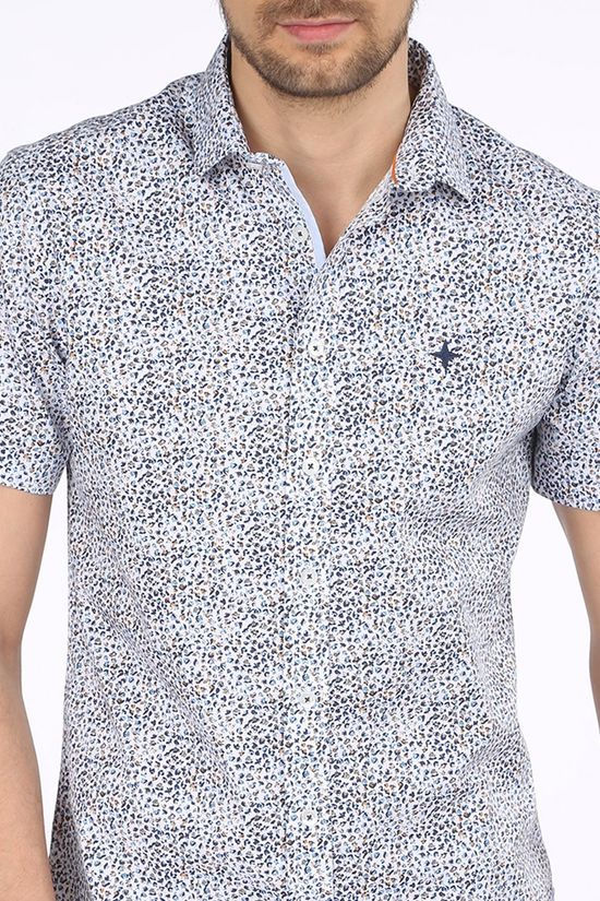 Haze & Finn Hemd Mc15-0101-45 White/Ass. Geometric