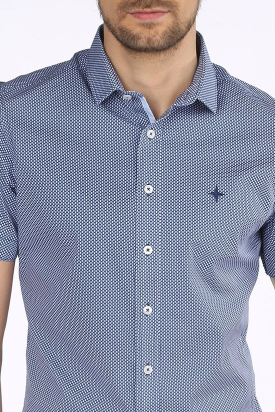 Haze & Finn Hemd Mc15-0101-46 Mid Blue/Ass. Geometric