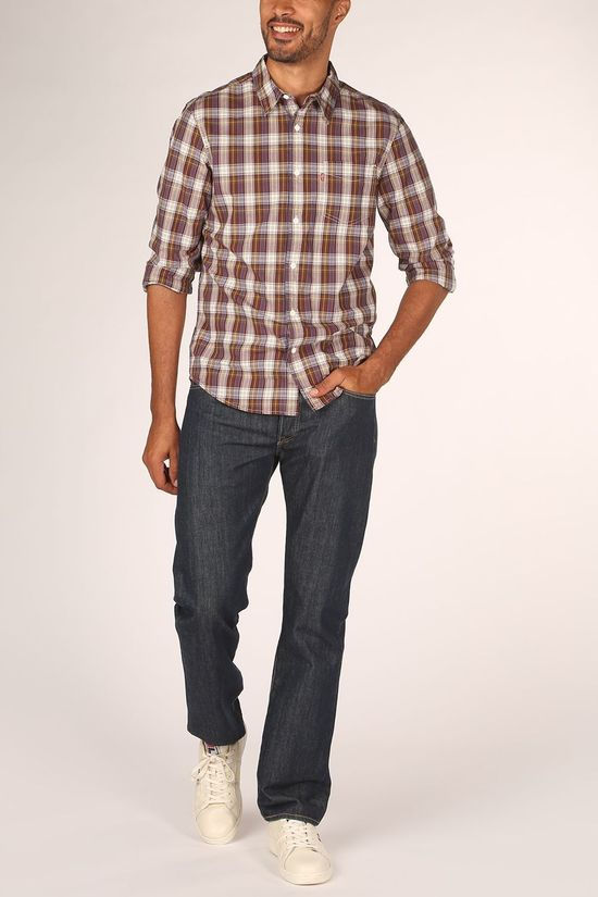 Levi's Hemd Classic 1 Pkt Standard White/Bordeaux / Maroon