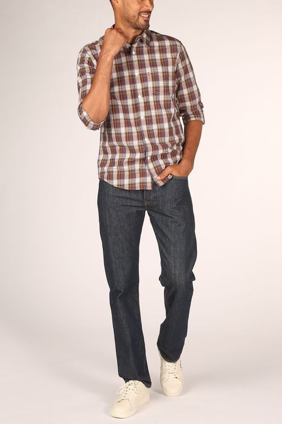 Levi's Hemd Classic 1 Pkt Standard White/Bordeaux / Maroon