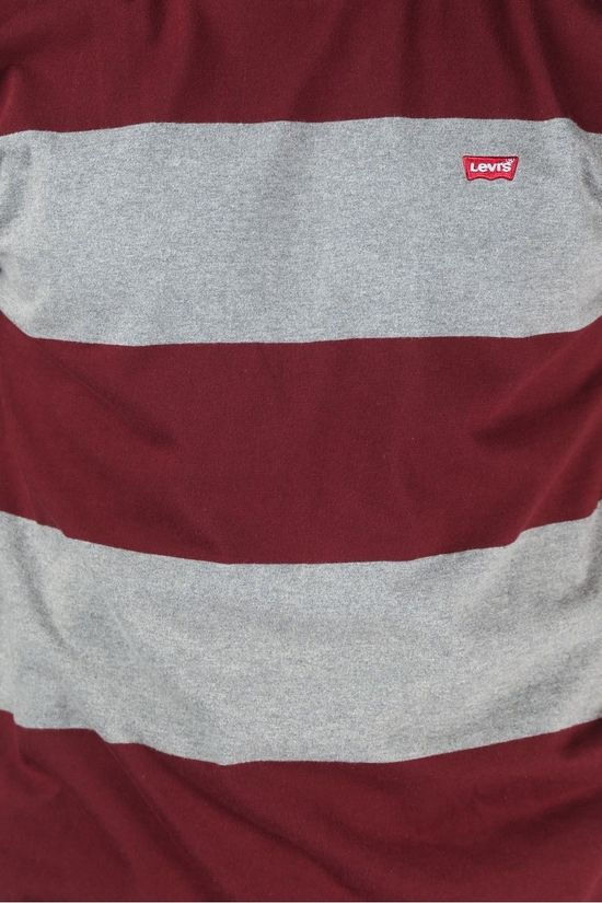 Levi's T-Shirt Ss Original Hm Tee Light Grey Marle/Bordeaux / Maroon
