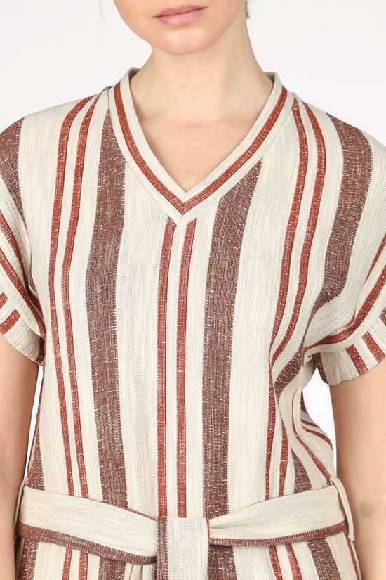 Terre Bleue Robe Diana Ecru/Brown
