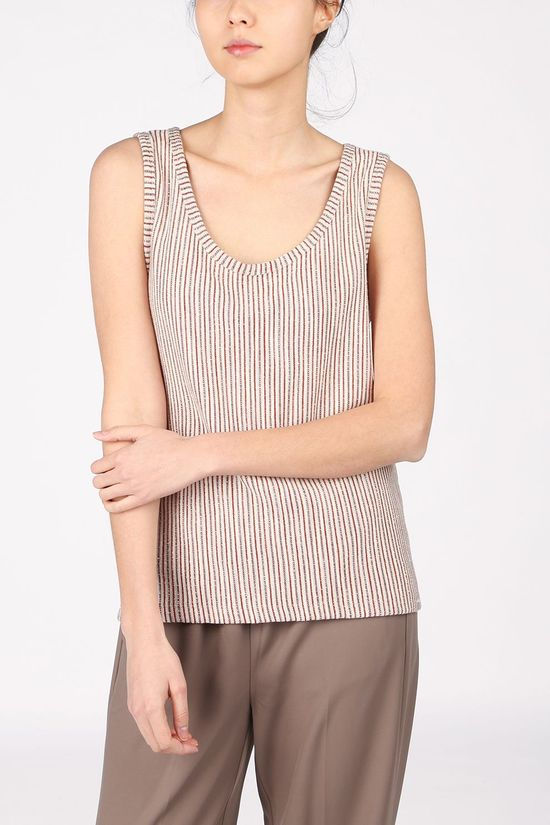 Terre Bleue T-Shirt Daria Ecru/Brown