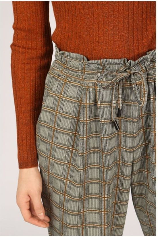 Vila Joy Broek Abba-L-39-A light brown/dark brown
