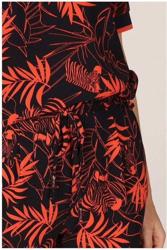 Vila Joy Broek Denver-L-39-C Navy Blue/Light Red
