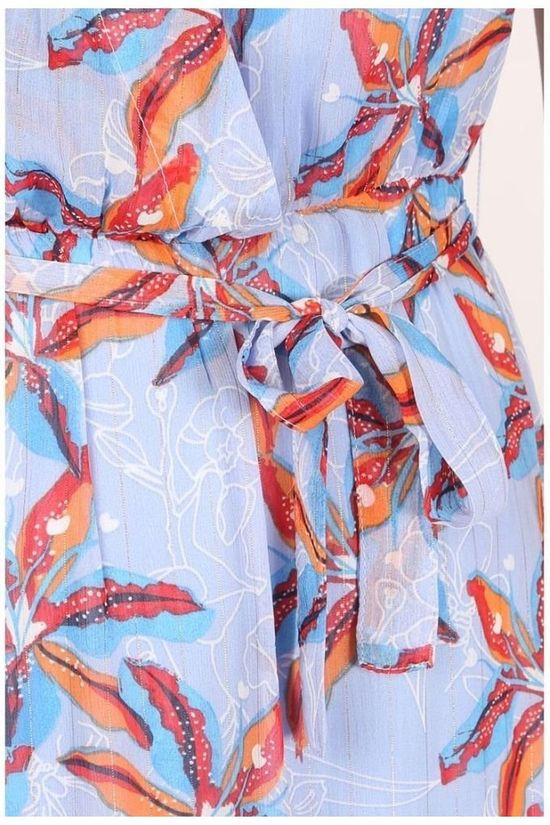 Vila Joy Robe Victoria-L-50-A Light Blue/Ass. Flower