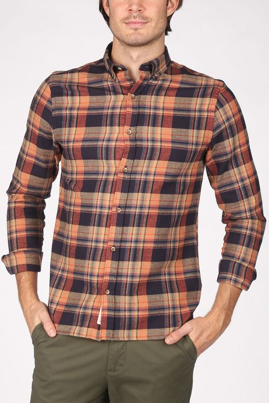 Revolution Hemd 3774 Orange/Dark Blue