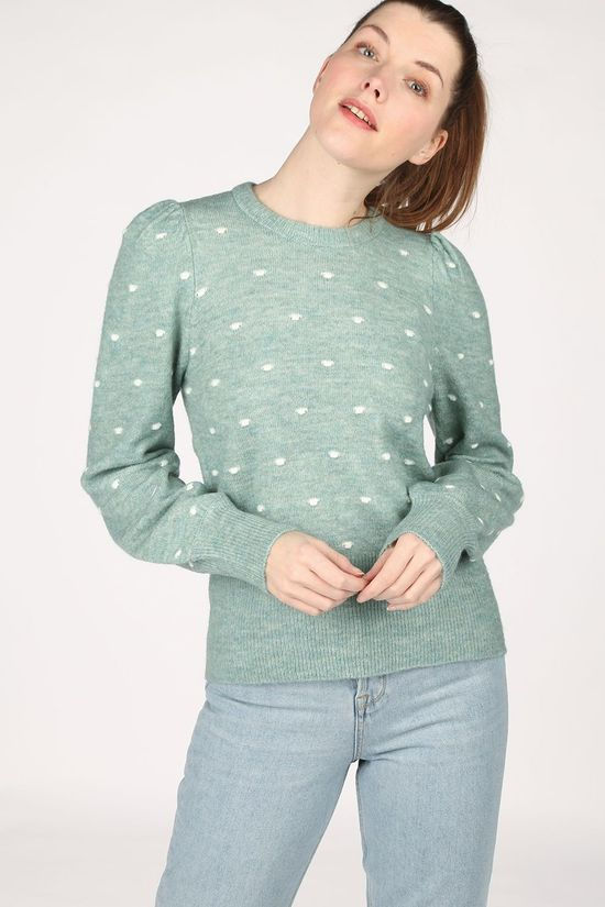 B.Young Trui Bymartine Small Dot light green/white