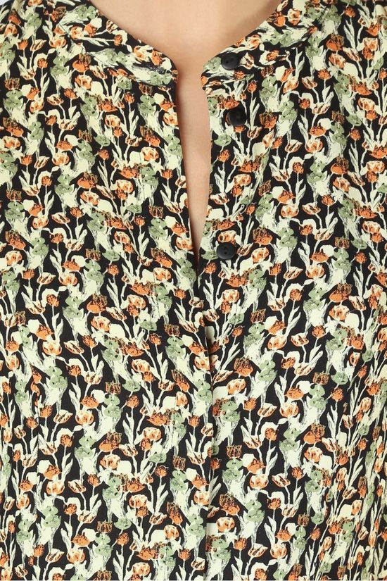 Moss Copenhagen Robe Karola Black/Ass. Flower